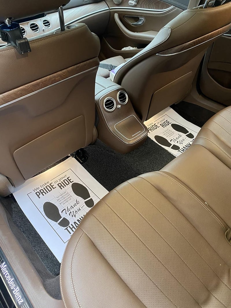 FADUOALI White Car Paper Floor Mats,100Pcs Vehicles Disposable Floor Pads,Temporary Cars Floor Protector,Automotive Mat Covers Protector,Detailing Detail Wash,Temporary Sticky 16x20inch - Image 5